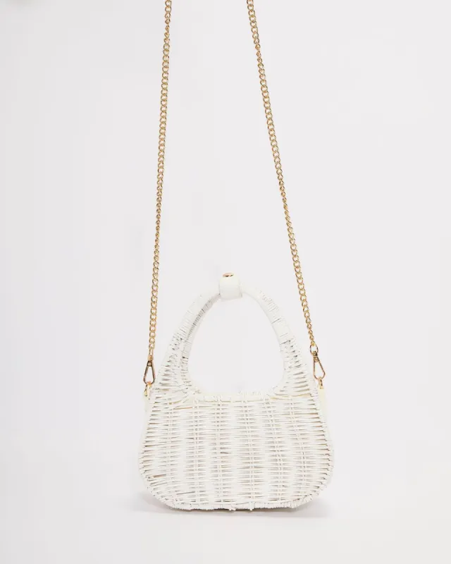 Bianco Crossbody Straw Mini Bag sold by Vici