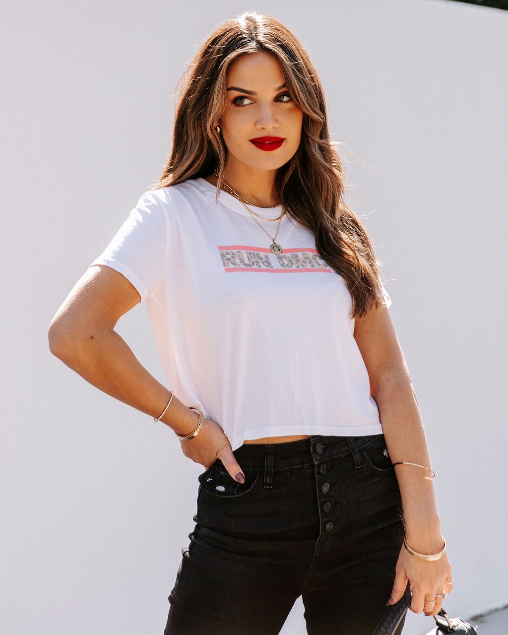 Cropped Run DMC Cotton Tee - FINAL SALE sold by Vici product image thumbnail 2