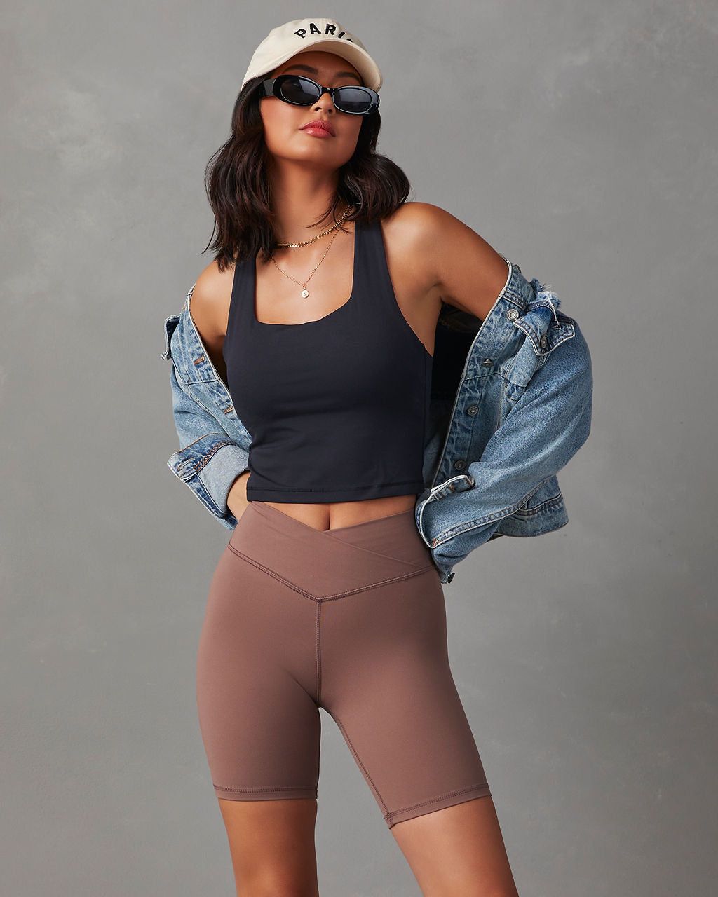 Advantage Crossover Biker Short - Taupe - SALE sold by Vici