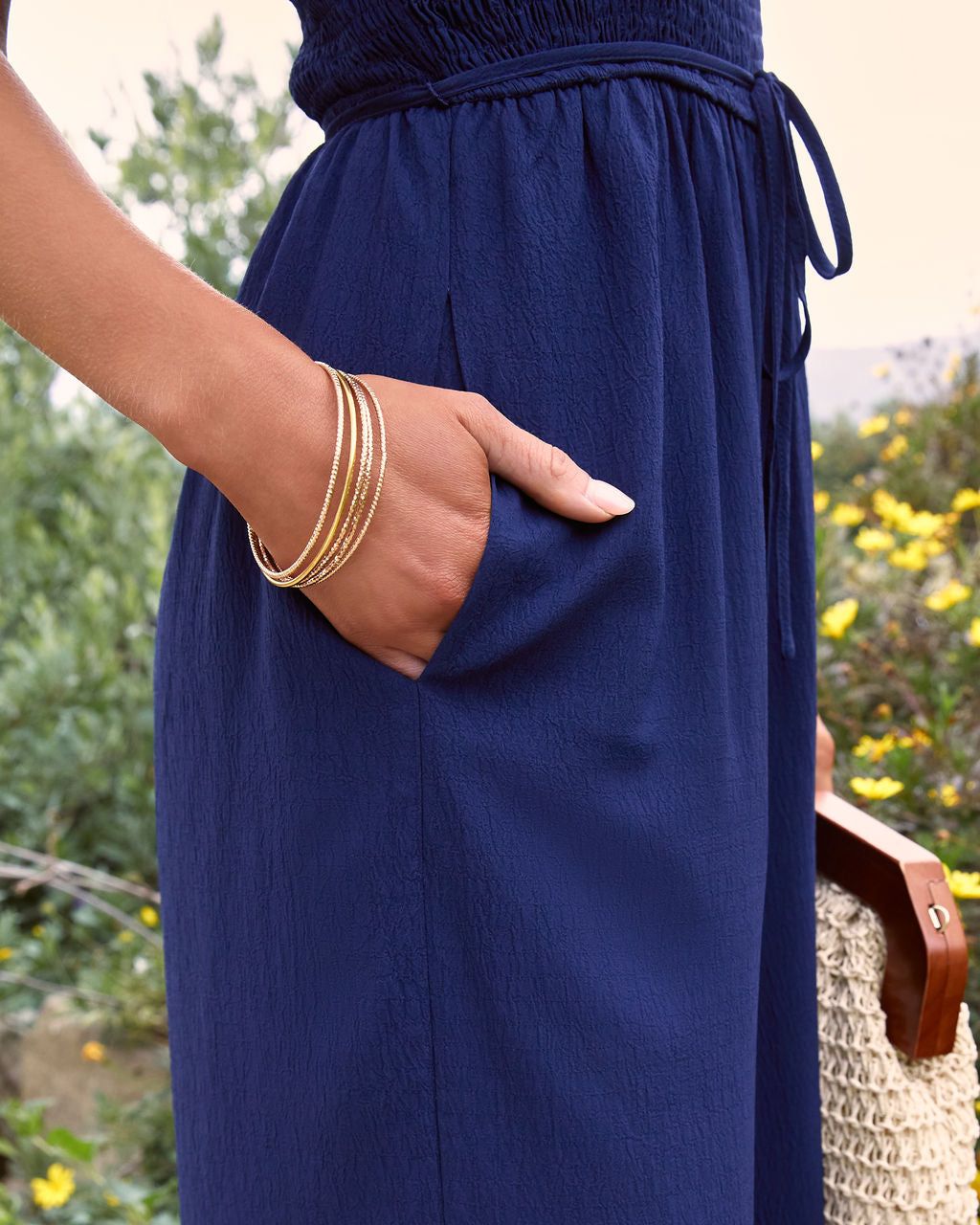 Boston Harbor Smocked Pocketed Jumpsuit sold by Vici product image thumbnail 3