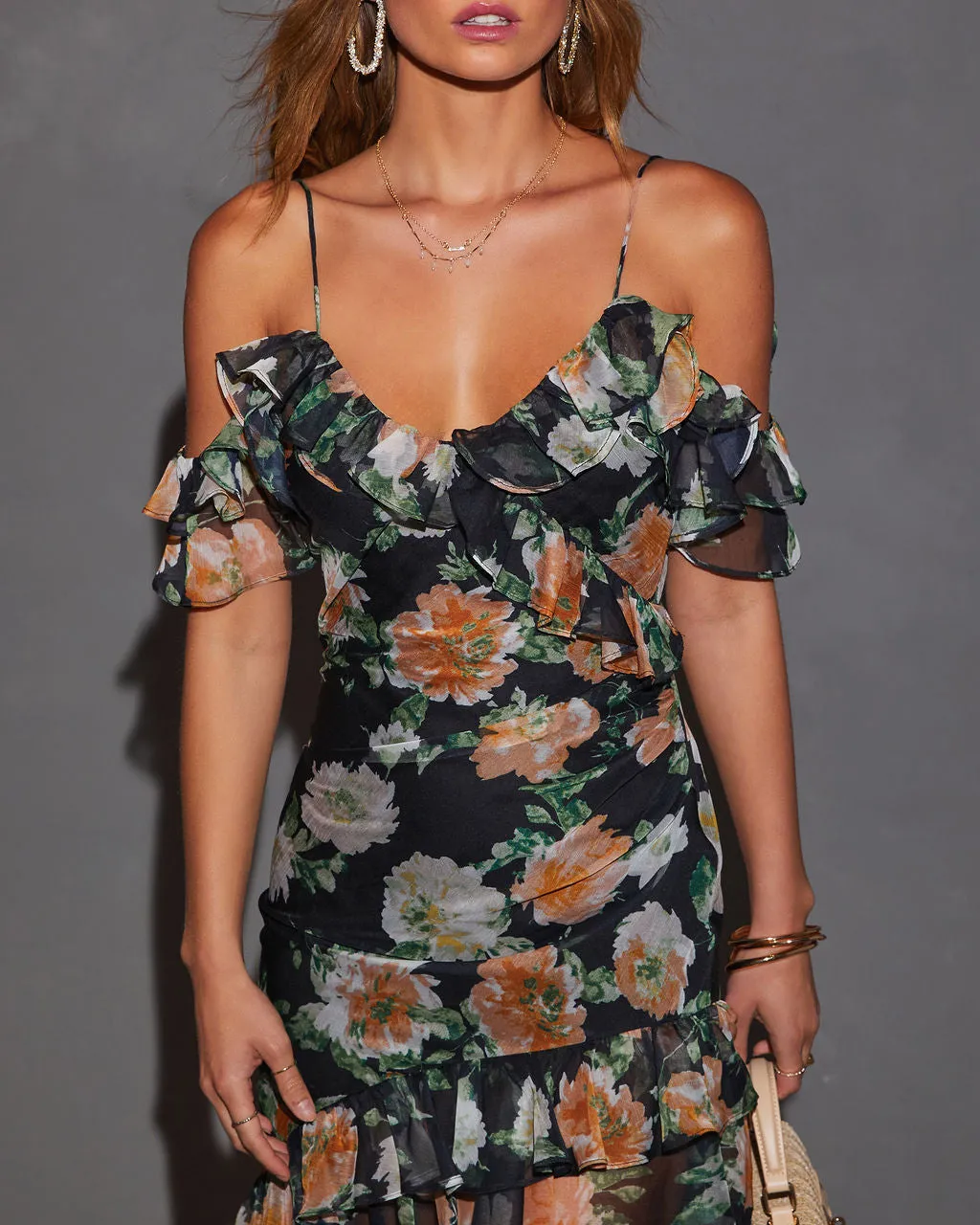 Chelsea Off The Shoulder Ruffle Maxi Dress sold by Vici product image thumbnail 5