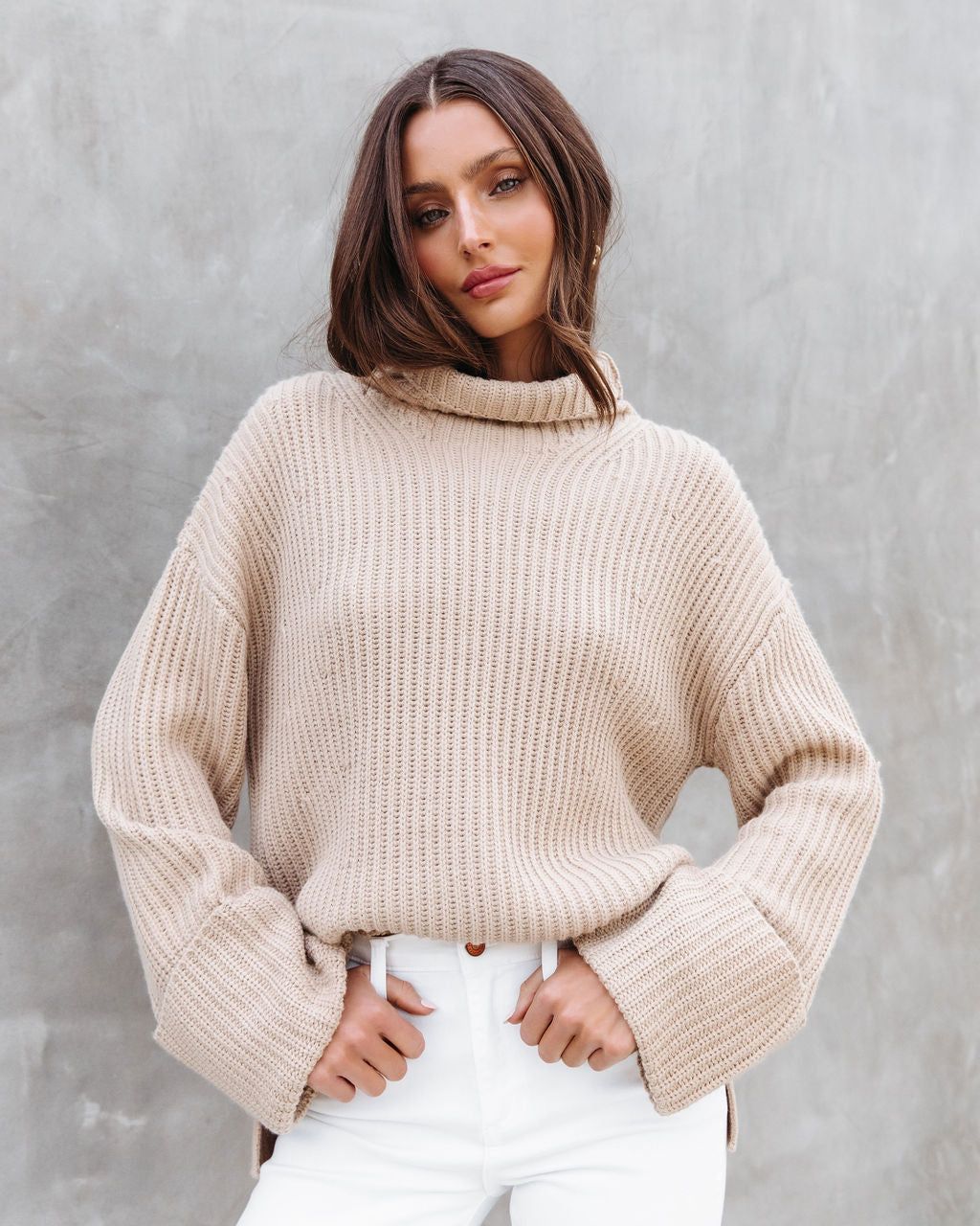 Sharron Knit Turtleneck Sweater - Tan - LAST CHANCE sold by Vici product image thumbnail 7