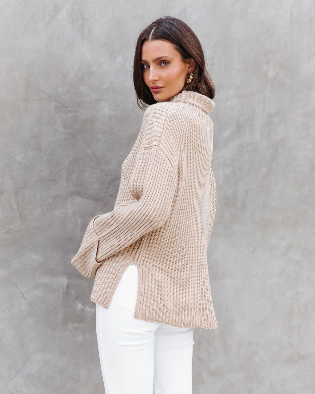 Sharron Knit Turtleneck Sweater - Tan - LAST CHANCE sold by Vici product image thumbnail 4