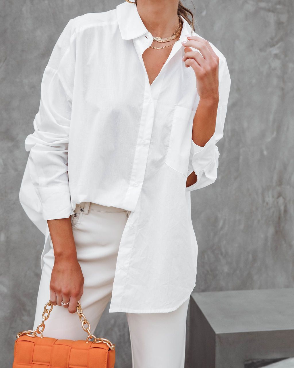 East Coast Cool Relaxed Cotton Button Down Top sold by Vici product image thumbnail 2