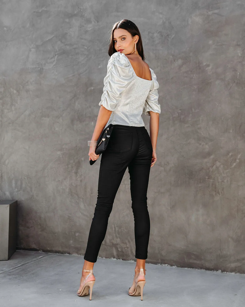 Just Fabulous Metallic Ruched Top sold by Vici product image thumbnail 4