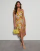 Sofia Tropical Print Wrap Midi Dress sold by Vici