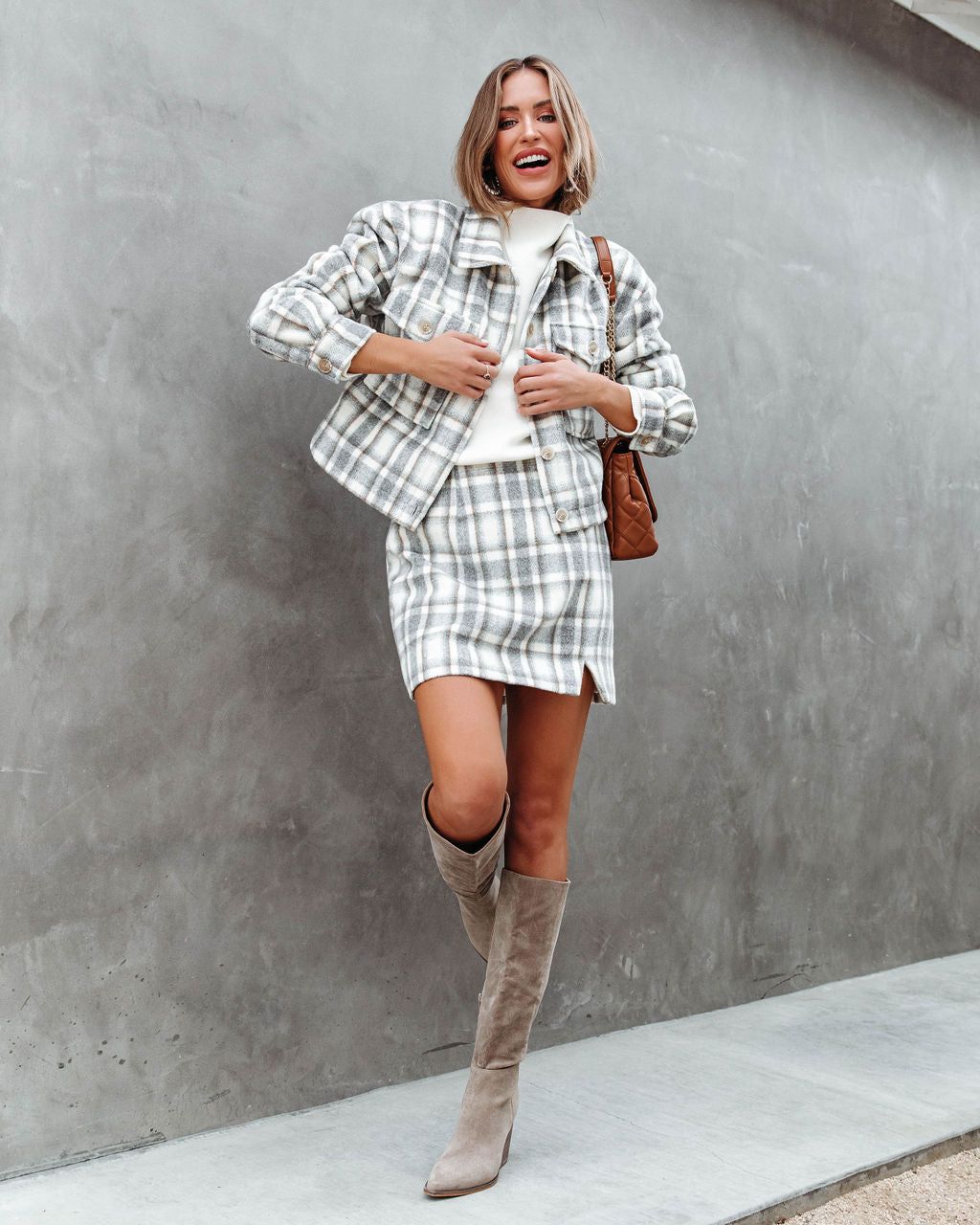 All On Me Plaid Mini Skirt sold by Vici product image thumbnail 3