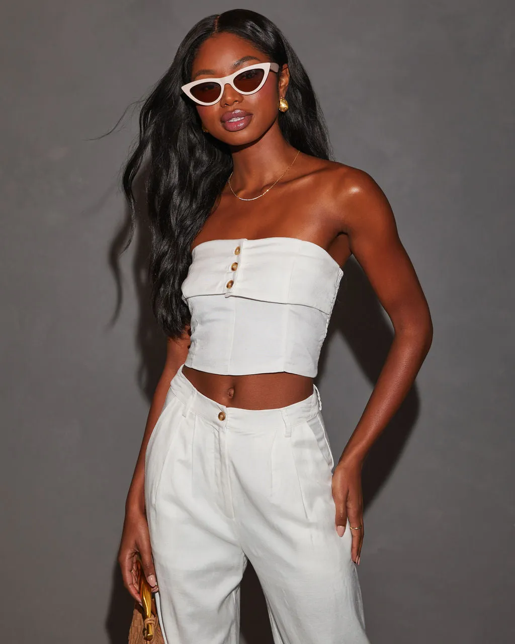 Maylen Strapless Crop Tube Top sold by Vici