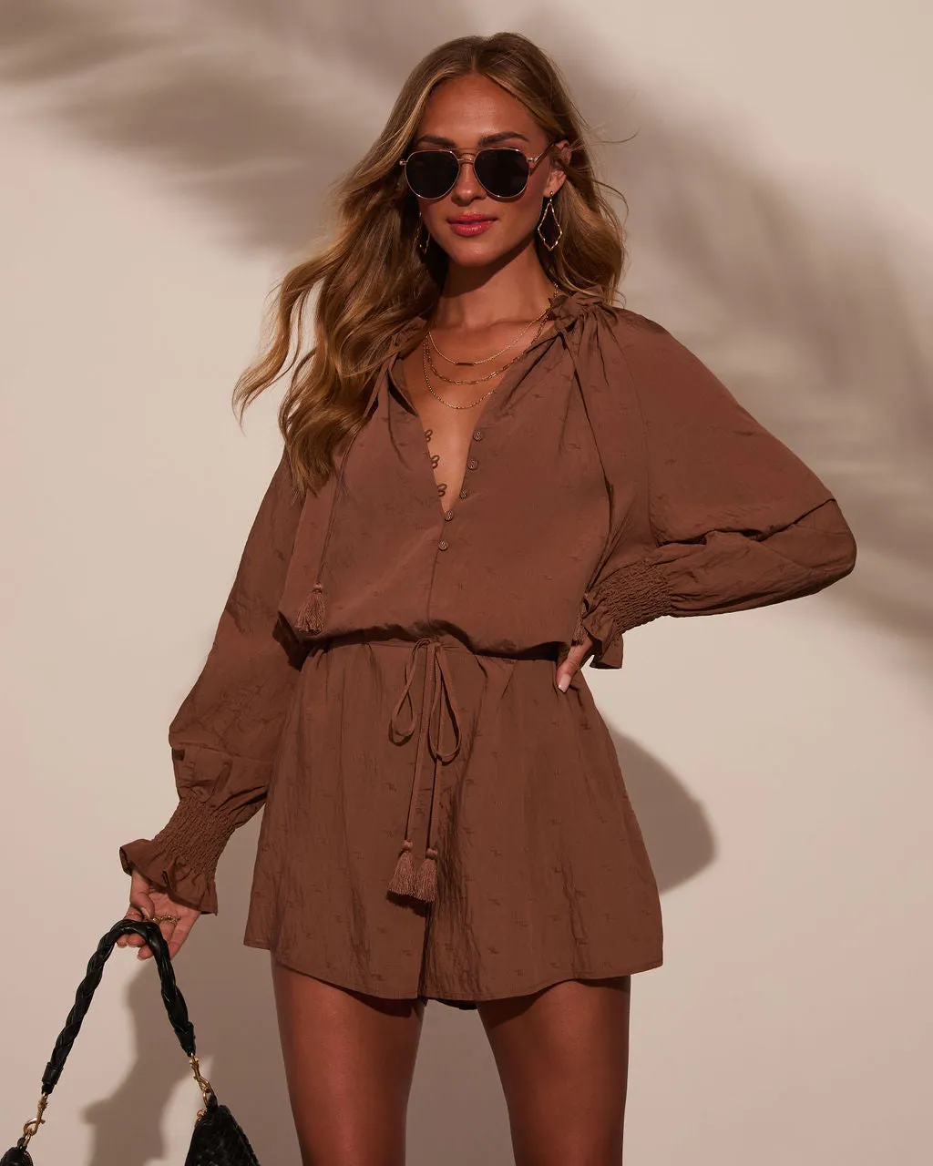 Drifter Waist Tie Romper sold by Vici product image thumbnail 2