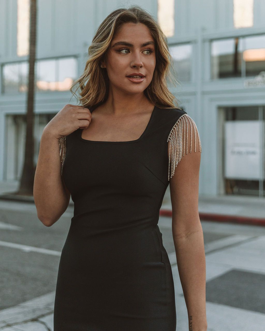 Stunner Fringe Rhinestone Bodycon Dress - Black - FINAL SALE sold by Vici product image thumbnail 11