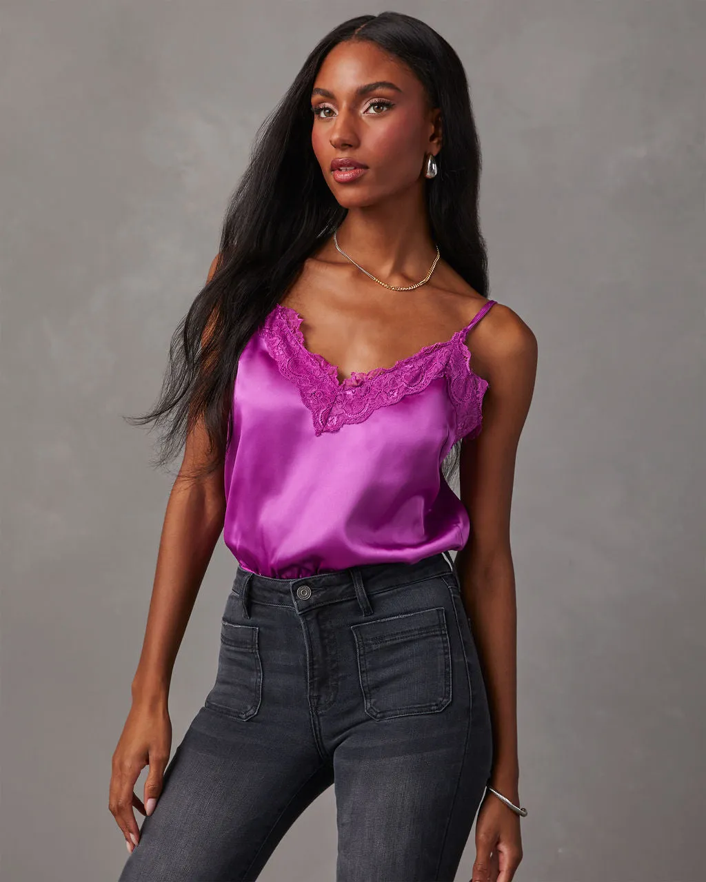 Caldwell Satin Lace V-Neck Bodysuit sold by Vici