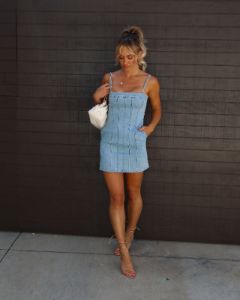 Dolly Denim Pocketed Mini Dress - SALE sold by Vici