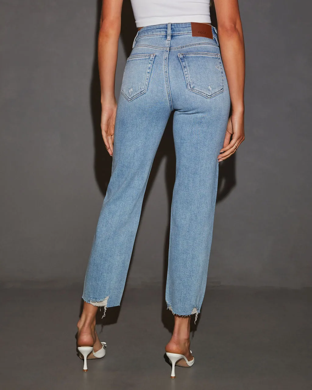 Breanna Super Stretch Distressed Straight Leg Jeans sold by Vici product image thumbnail 4