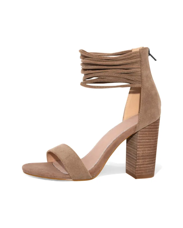 Blair Faux Suede Strappy Heeled Sandal sold by Vici