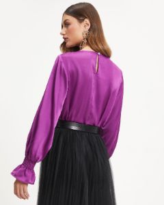 Charley Satin Long Sleeve Blouse sold by Vici