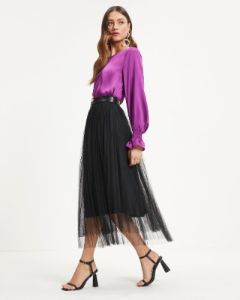 Charley Satin Long Sleeve Blouse sold by Vici