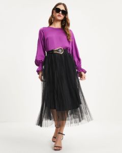 Charley Satin Long Sleeve Blouse sold by Vici