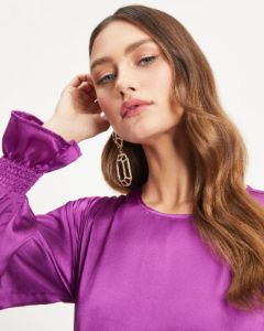 Charley Satin Long Sleeve Blouse sold by Vici
