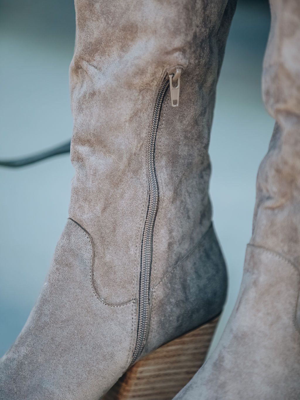 Leanna Faux Suede Heeled Boot - Grey sold by Vici product image thumbnail 4