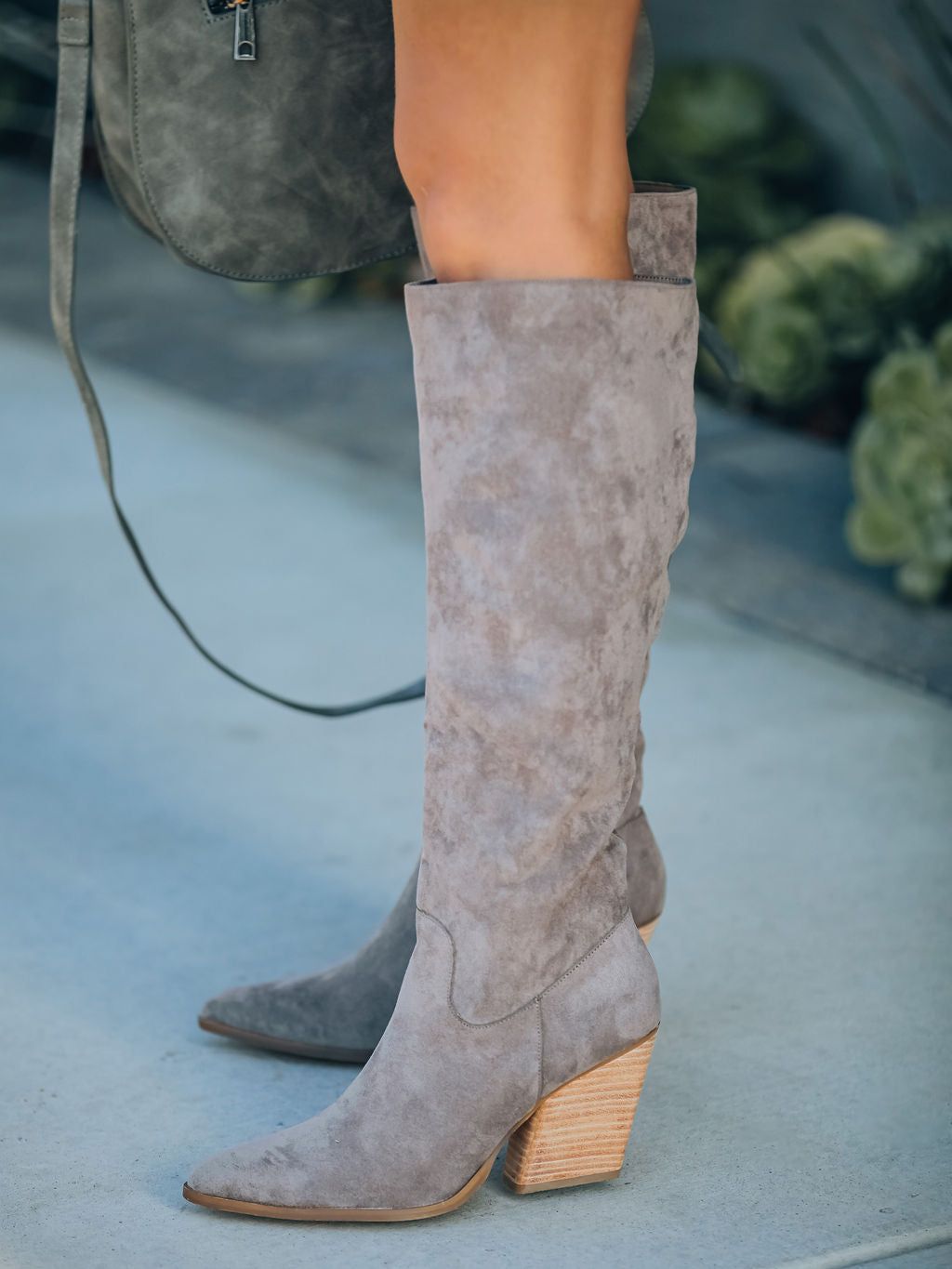 Leanna Faux Suede Heeled Boot - Grey sold by Vici product image thumbnail 8