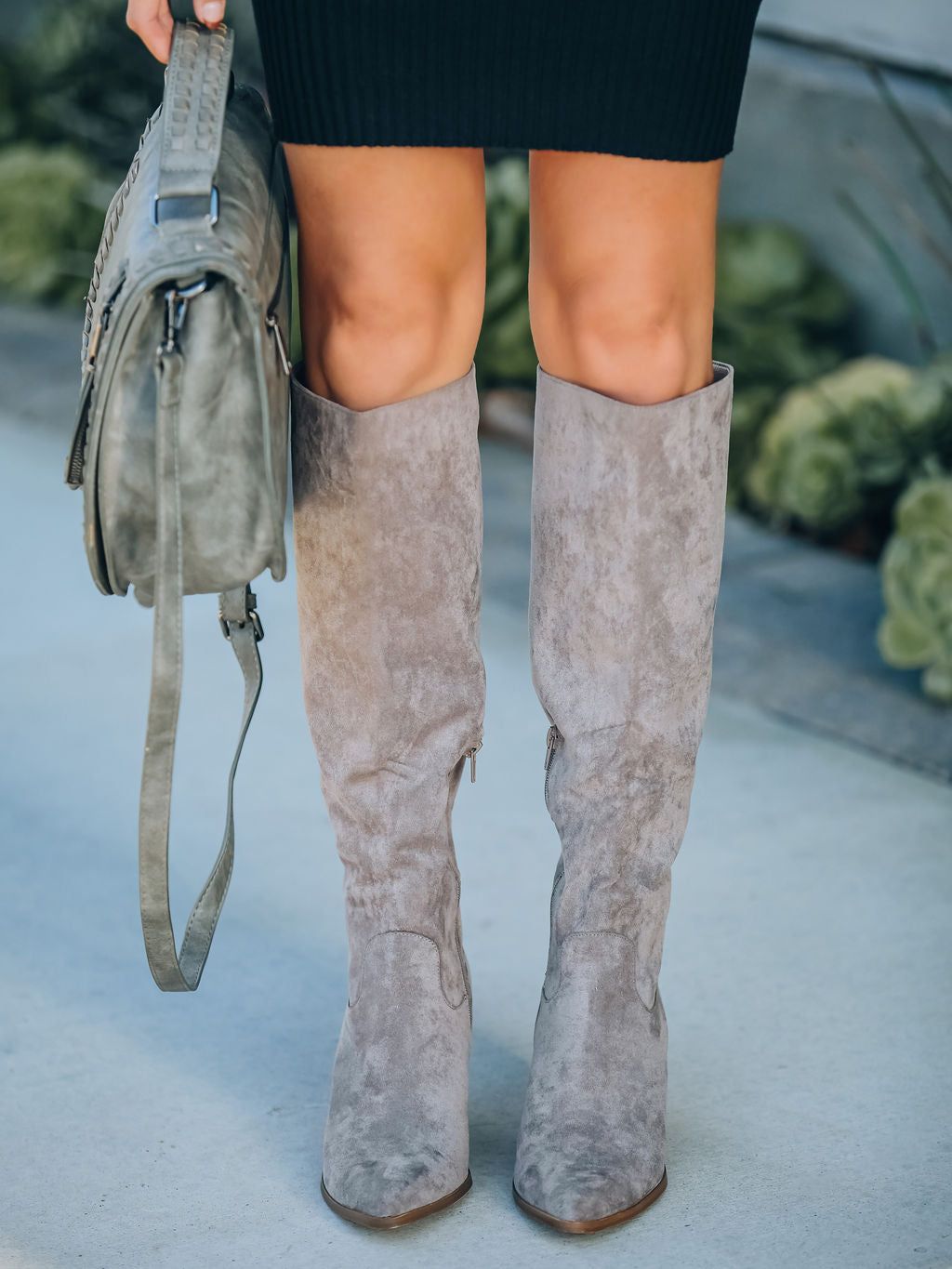 Leanna Faux Suede Heeled Boot - Grey sold by Vici product image thumbnail 7