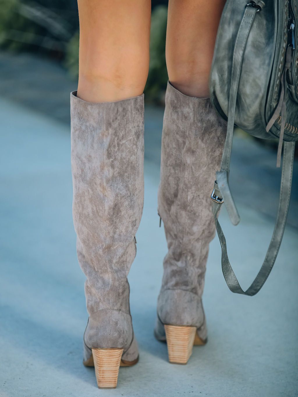 Leanna Faux Suede Heeled Boot - Grey sold by Vici product image thumbnail 5