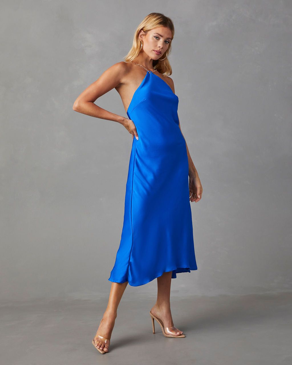Fiorella Halter Midi Dress - Royal Blue - SALE sold by Vici product image thumbnail 4