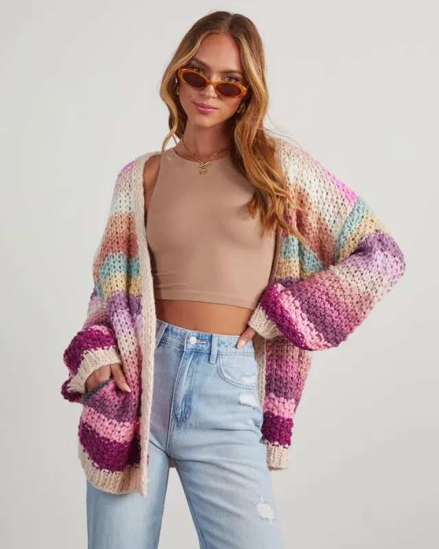 Oh Happy Day Pocketed Knit Cardigan sold by Vici