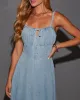 Cottagecore Corsetted Denim Midi Dress sold by Vici