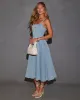 Cottagecore Corsetted Denim Midi Dress sold by Vici