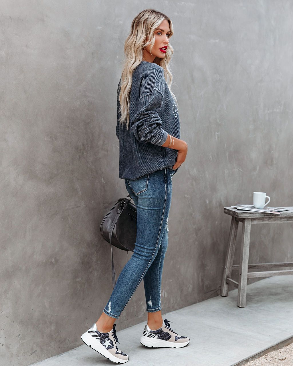 Worn Weekend Ribbed Cotton Pullover - FINAL SALE sold by Vici product image thumbnail 9