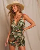 Palm Beach Printed Wrap Front Romper sold by Vici