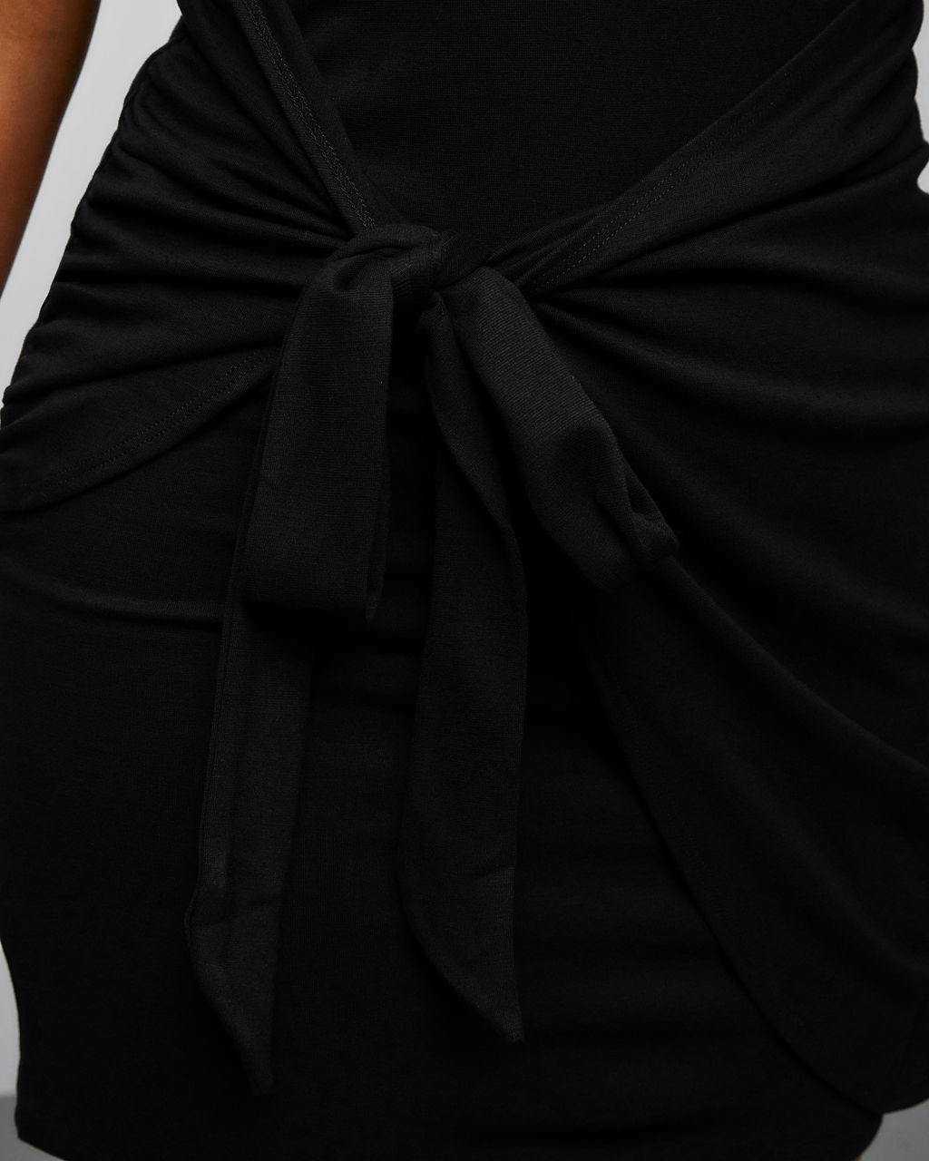Sara Drape Side Tie Mini Dress - Black - FINAL SALE sold by Vici product image thumbnail 3