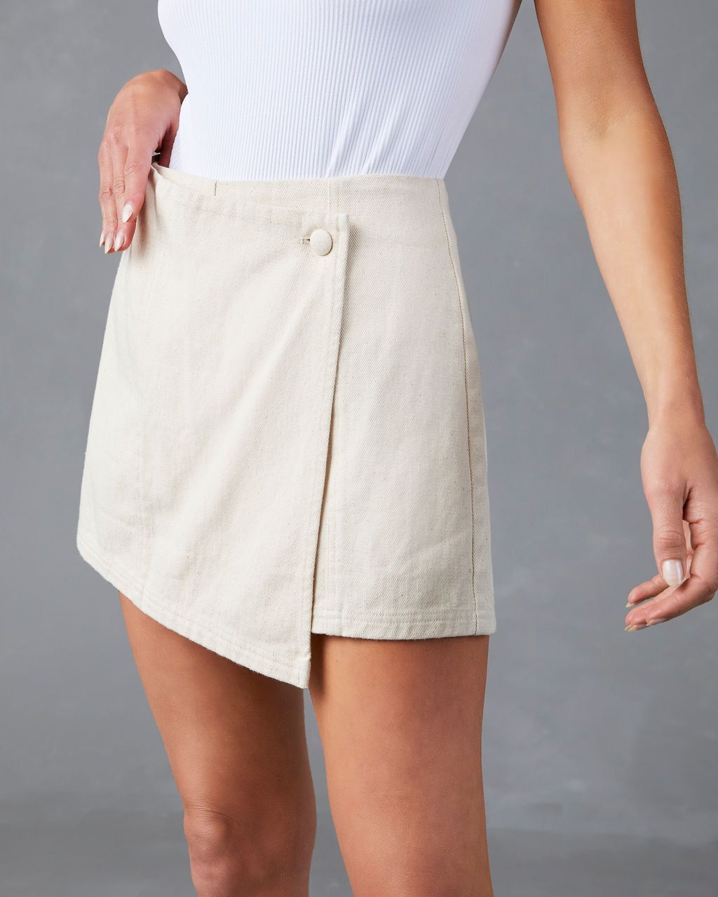 Maite Button Front Mini Skort - Tan - SALE sold by Vici product image thumbnail 6