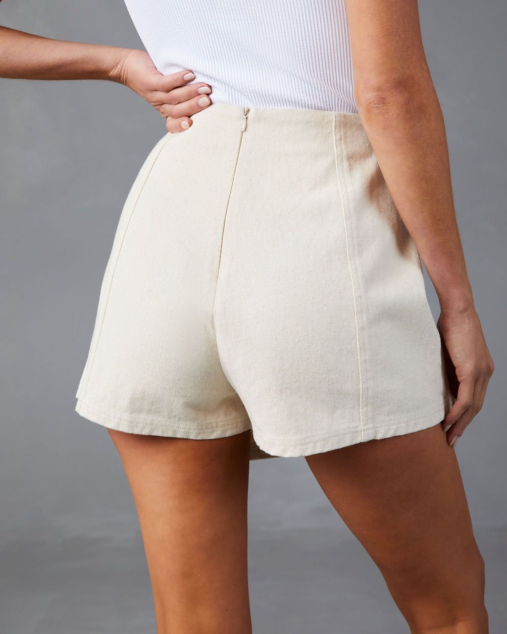 Maite Button Front Mini Skort - Tan - SALE sold by Vici product image thumbnail 2