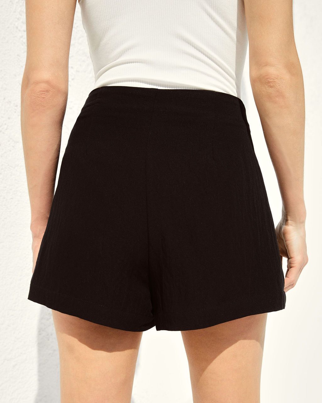Lilly Front Lace Up High Waisted Shorts - Black - LAST CHANCE sold by Vici product image thumbnail 2