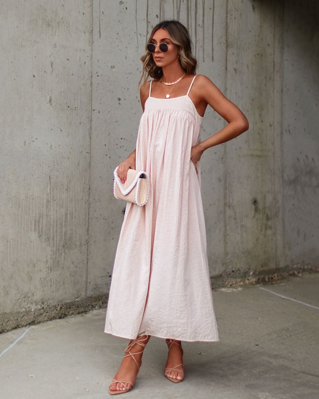 Celena Tie Back Slit Maxi Dress sold by Vici