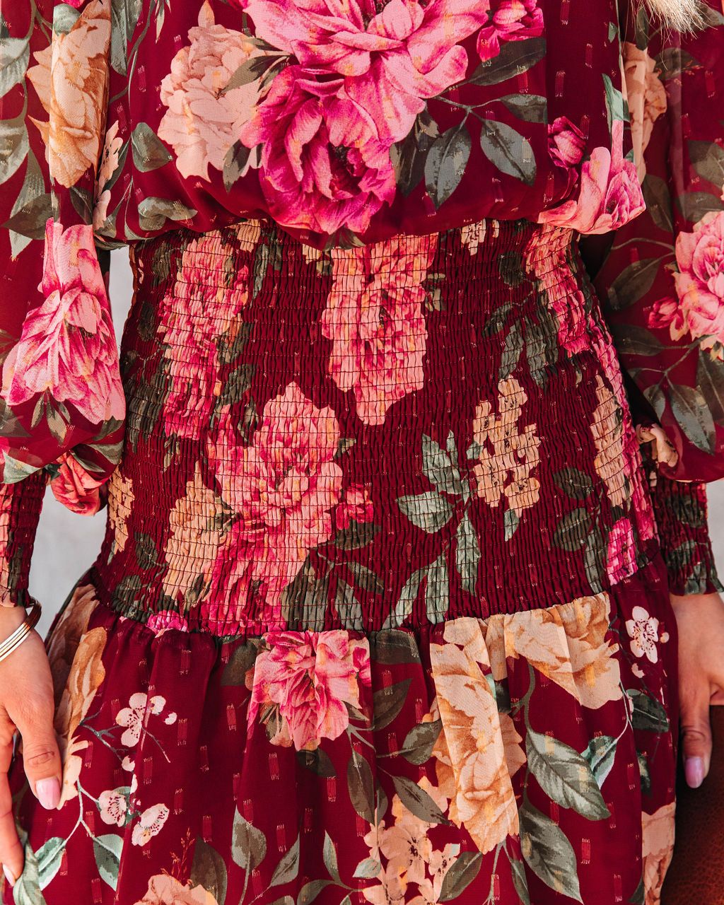 Short And Sweet Floral Smocked Mini Dress sold by Vici product image thumbnail 2