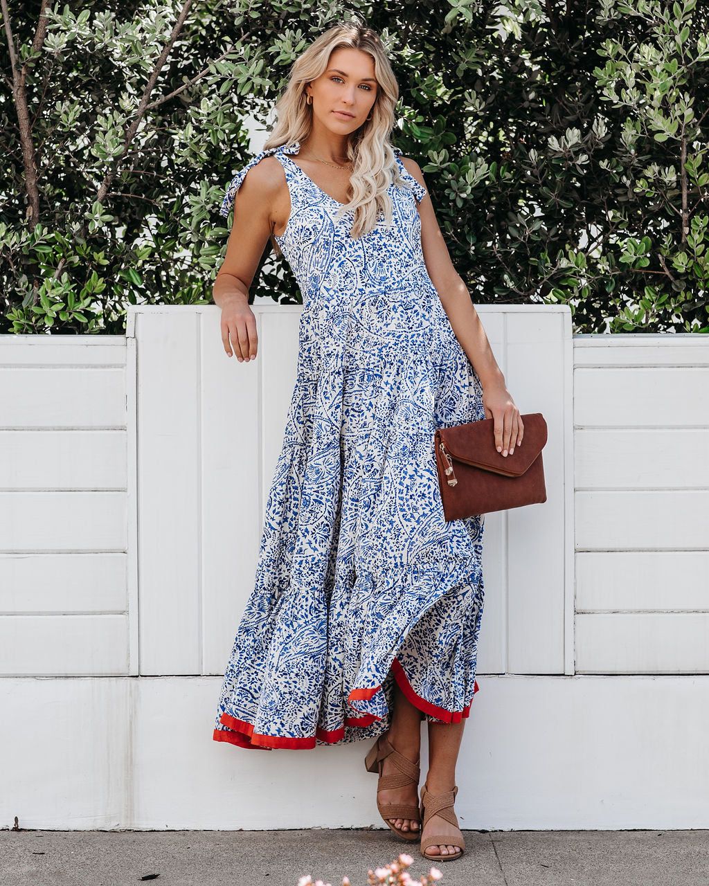 Smooth Sailing Pocketed Tiered Tie Midi Dress - FINAL SALE sold by Vici product image thumbnail 6