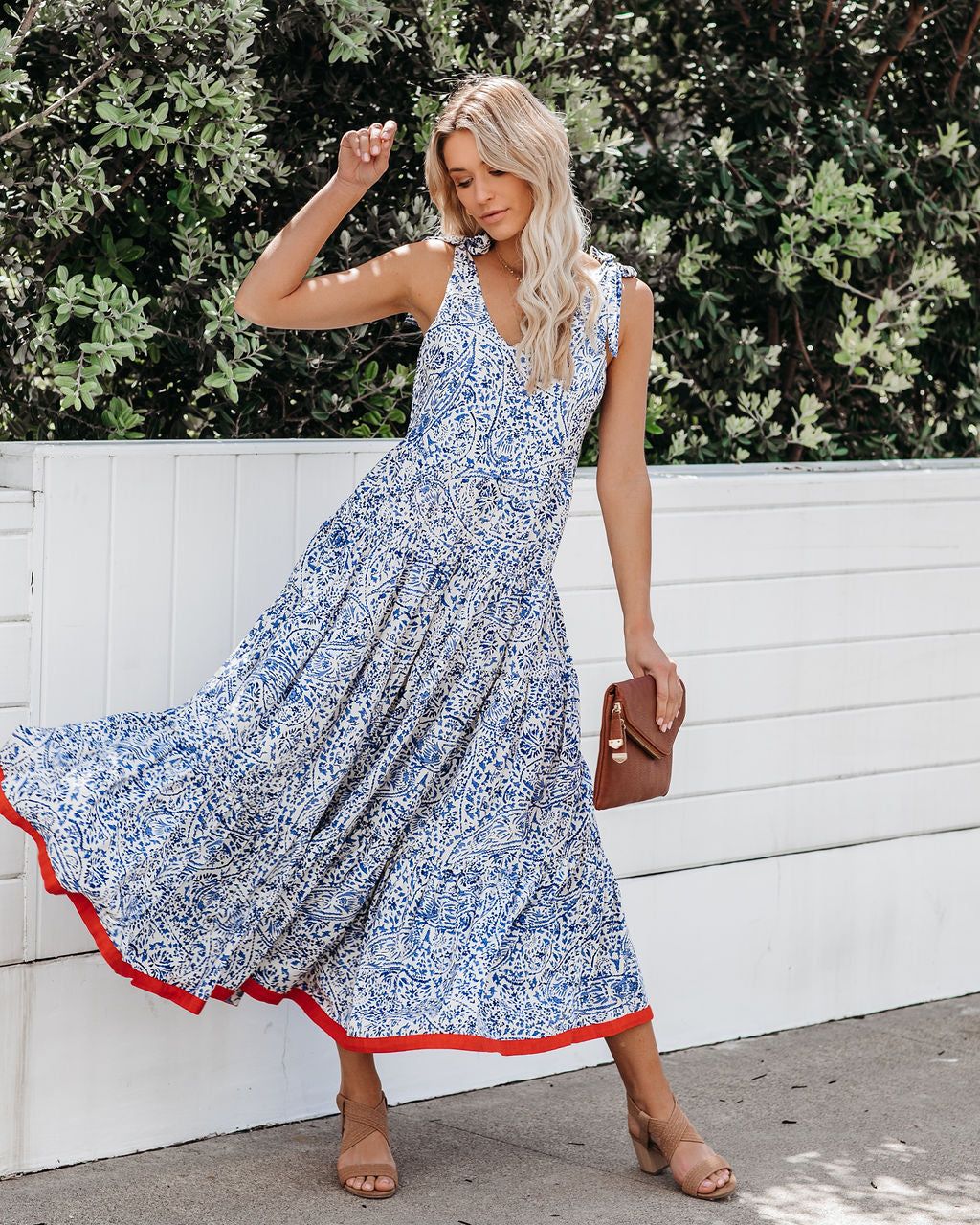 Smooth Sailing Pocketed Tiered Tie Midi Dress - FINAL SALE sold by Vici product image thumbnail 9