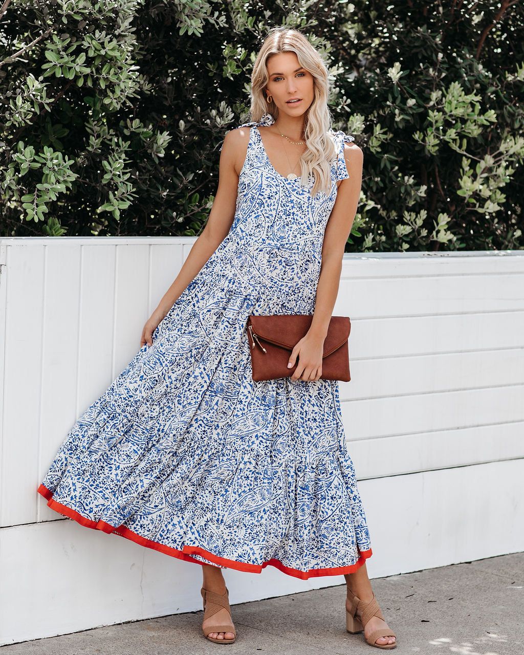 Smooth Sailing Pocketed Tiered Tie Midi Dress - FINAL SALE sold by Vici product image thumbnail 11