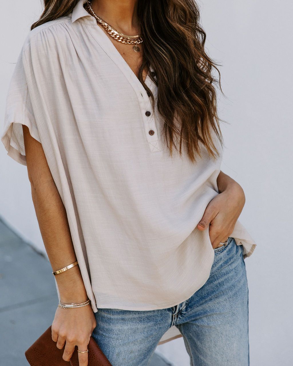 Chance Collared Woven Top sold by Vici product image thumbnail 3