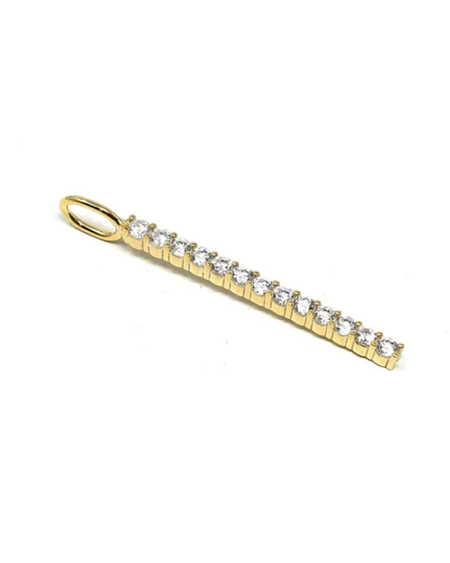 Rhinestone Bar 14k Plated Charm sold by Vici