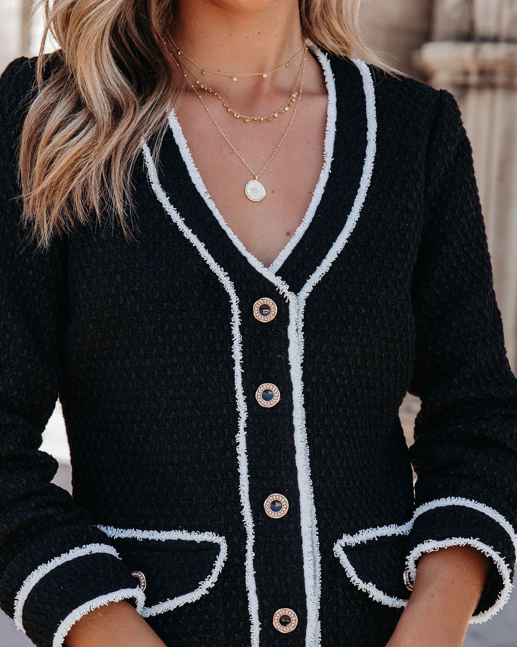 Classic Coco Tweed Pocketed Mini Dress sold by Vici product image thumbnail 2