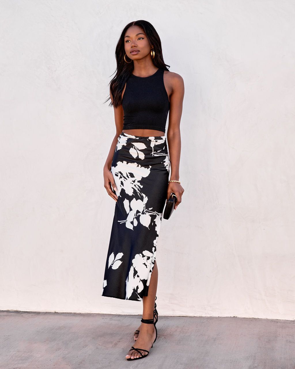 Eva Satin Printed Maxi Skirt sold by Vici product image thumbnail 3