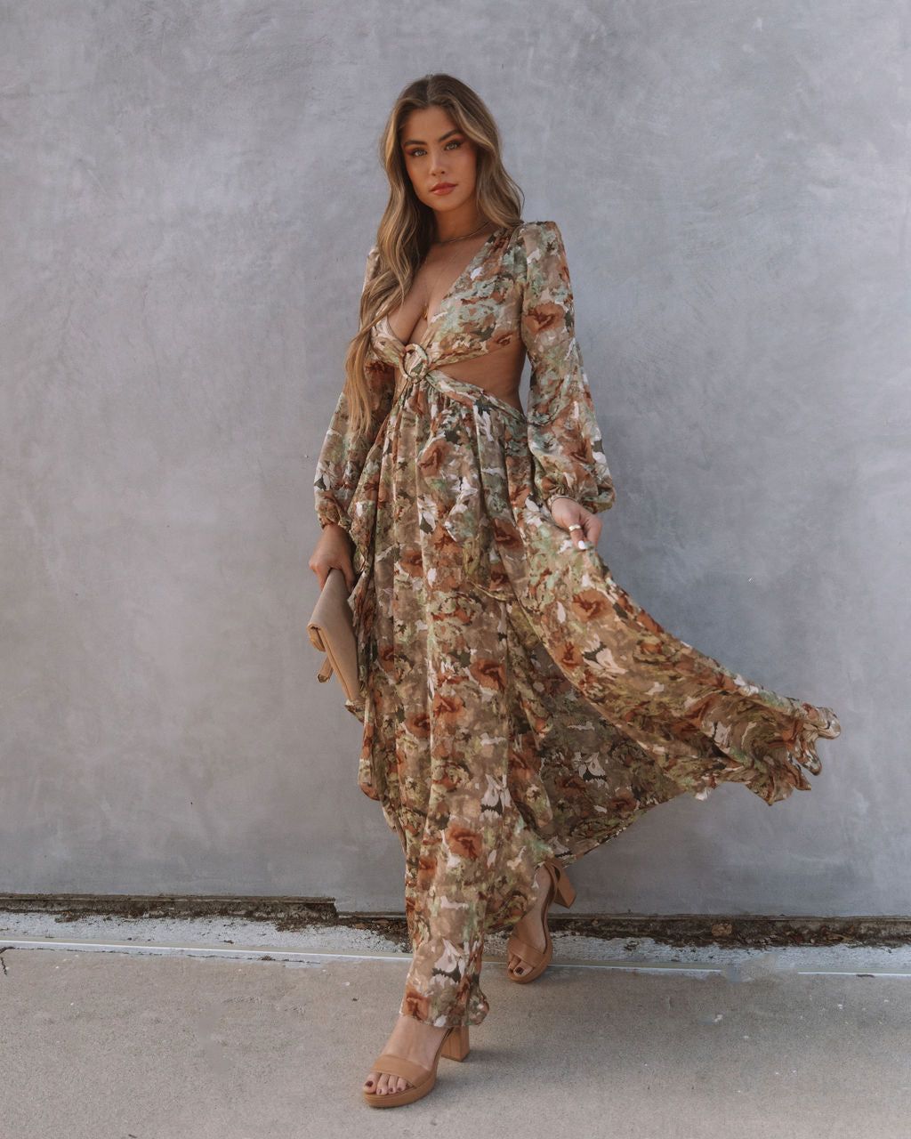 Jelani Floral Cutout Ruffle Maxi Dress - FINAL SALE sold by Vici product image thumbnail 5