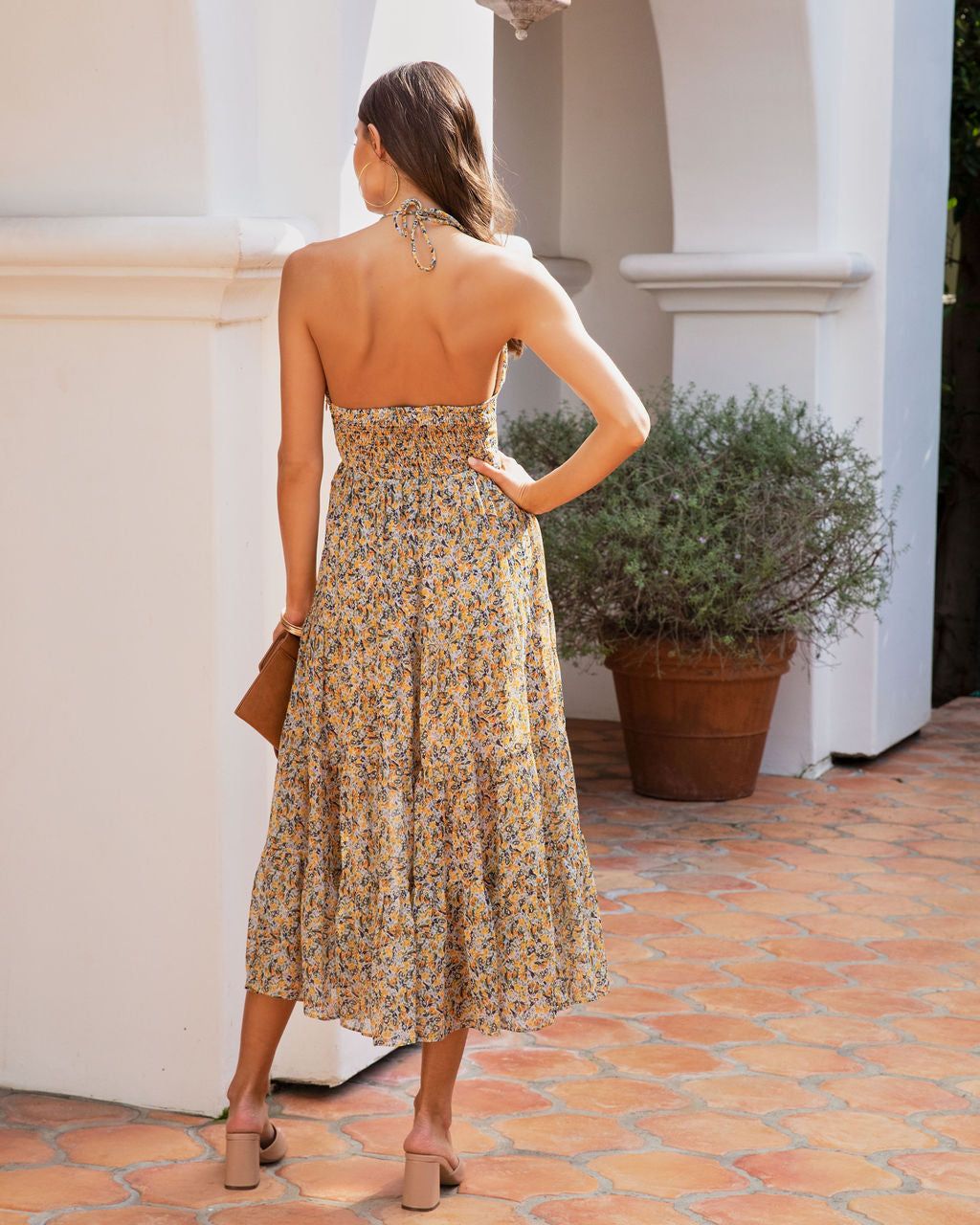 Elina Floral Halter Midi Dress - FINAL SALE sold by Vici product image thumbnail 4