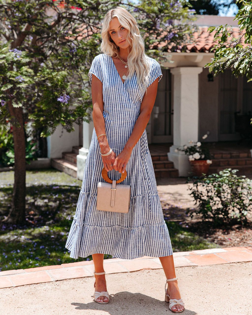 Addy Linen Blend Wrap Midi Dress - FINAL SALE sold by Vici product image thumbnail 8