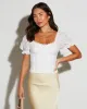 Hazel Eyelet Short Sleeve Top sold by Vici