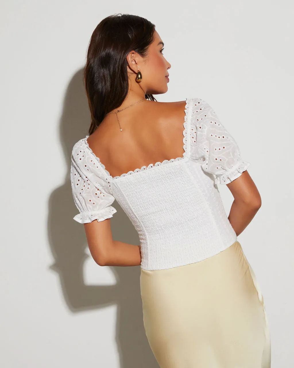 Hazel Eyelet Short Sleeve Top sold by Vici product image thumbnail 4
